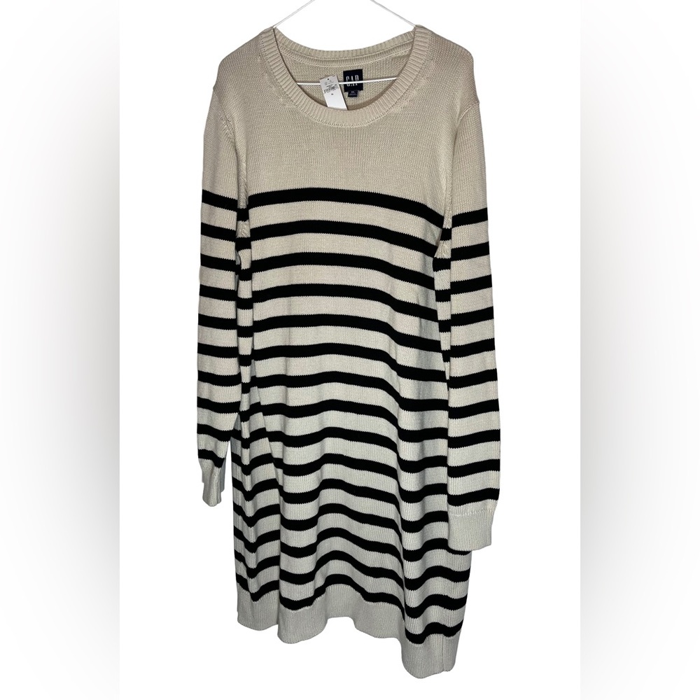 NEW! GAP Women's Beige Crew Neck Sweater Dress